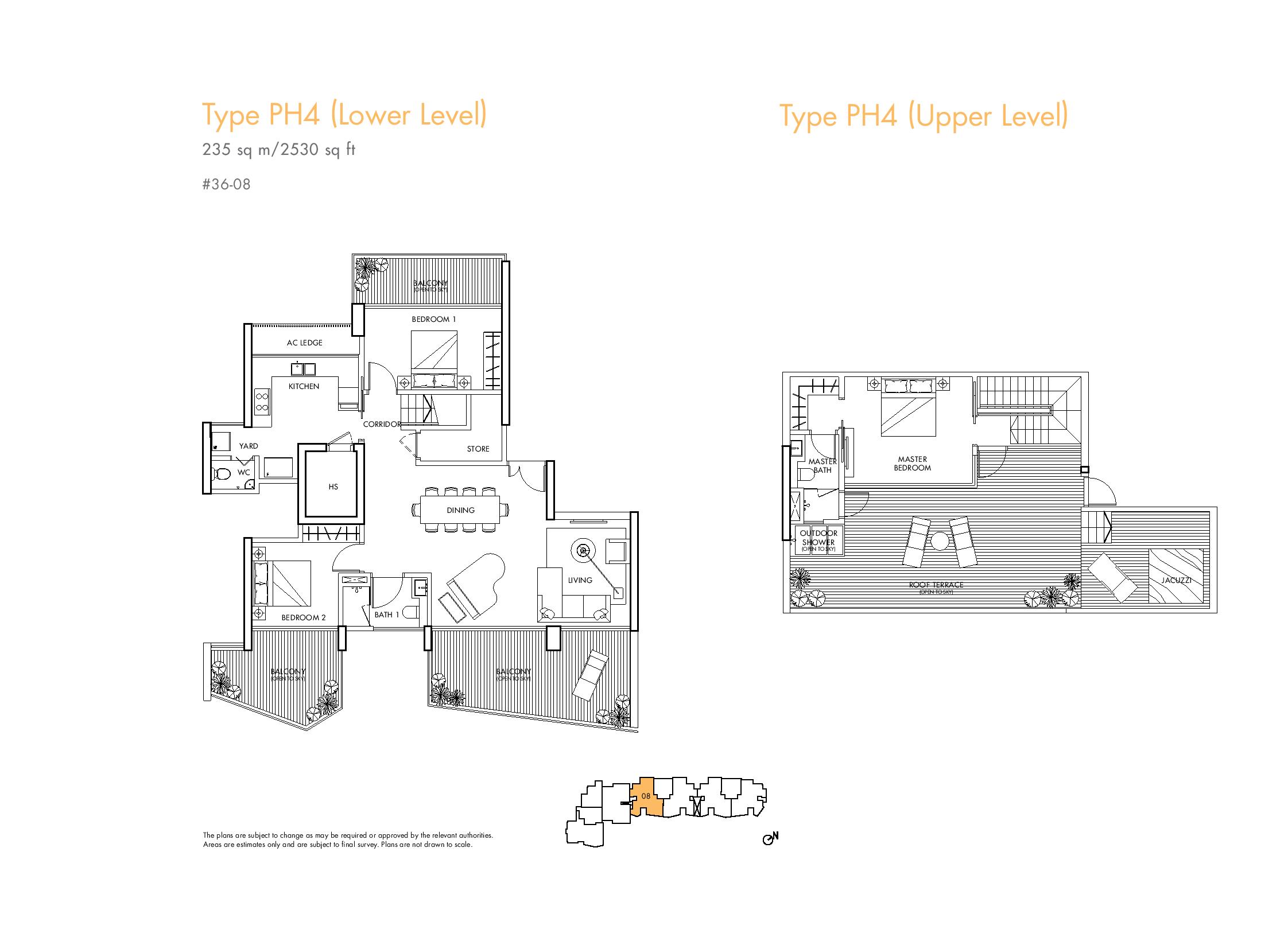 Spottiswoode Residences 3 Bedroom Penthouse Type PH4 Floor Plans