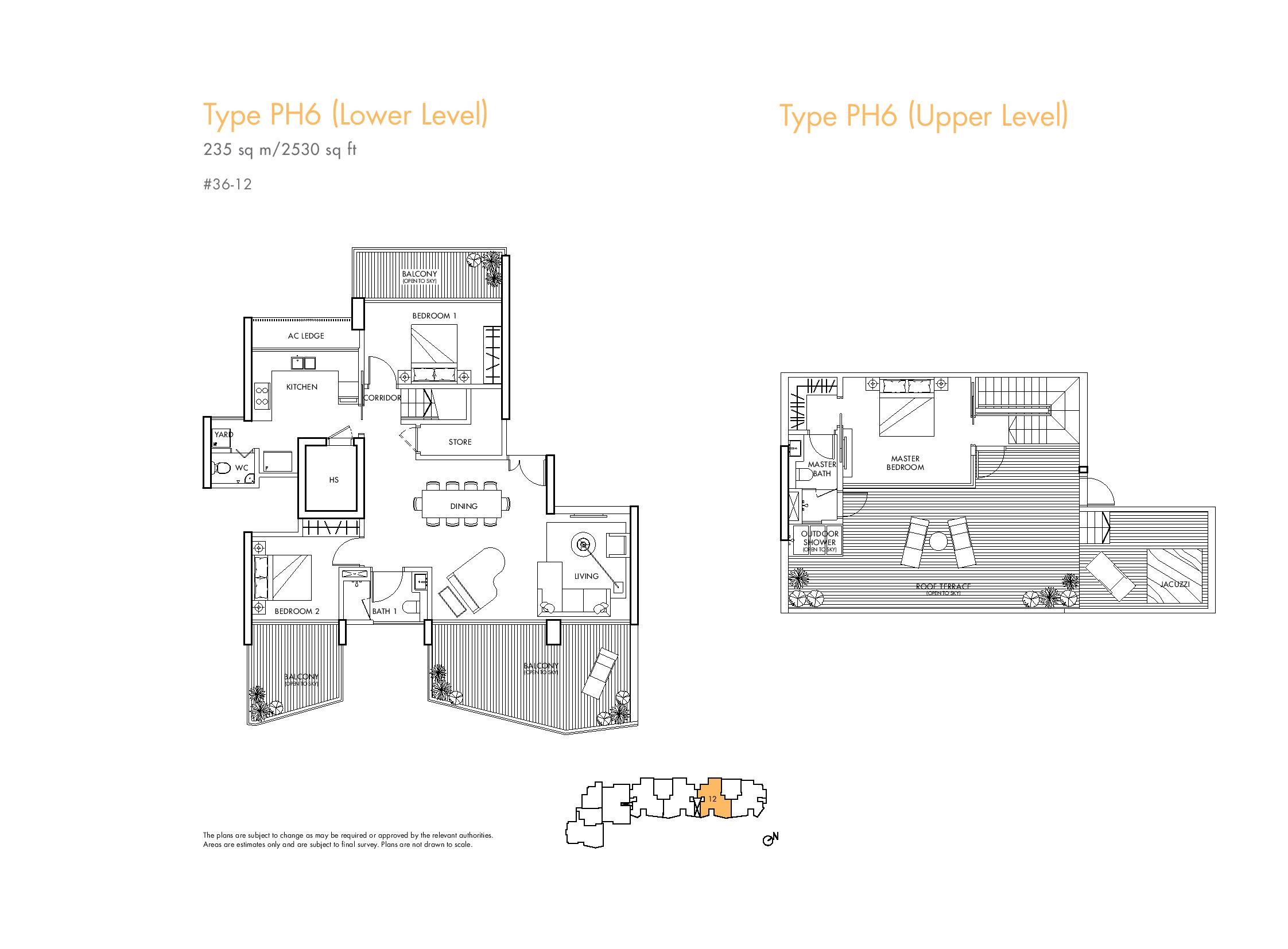 Spottiswoode Residences 3 Bedroom Penthouse Type PH6 Floor Plans